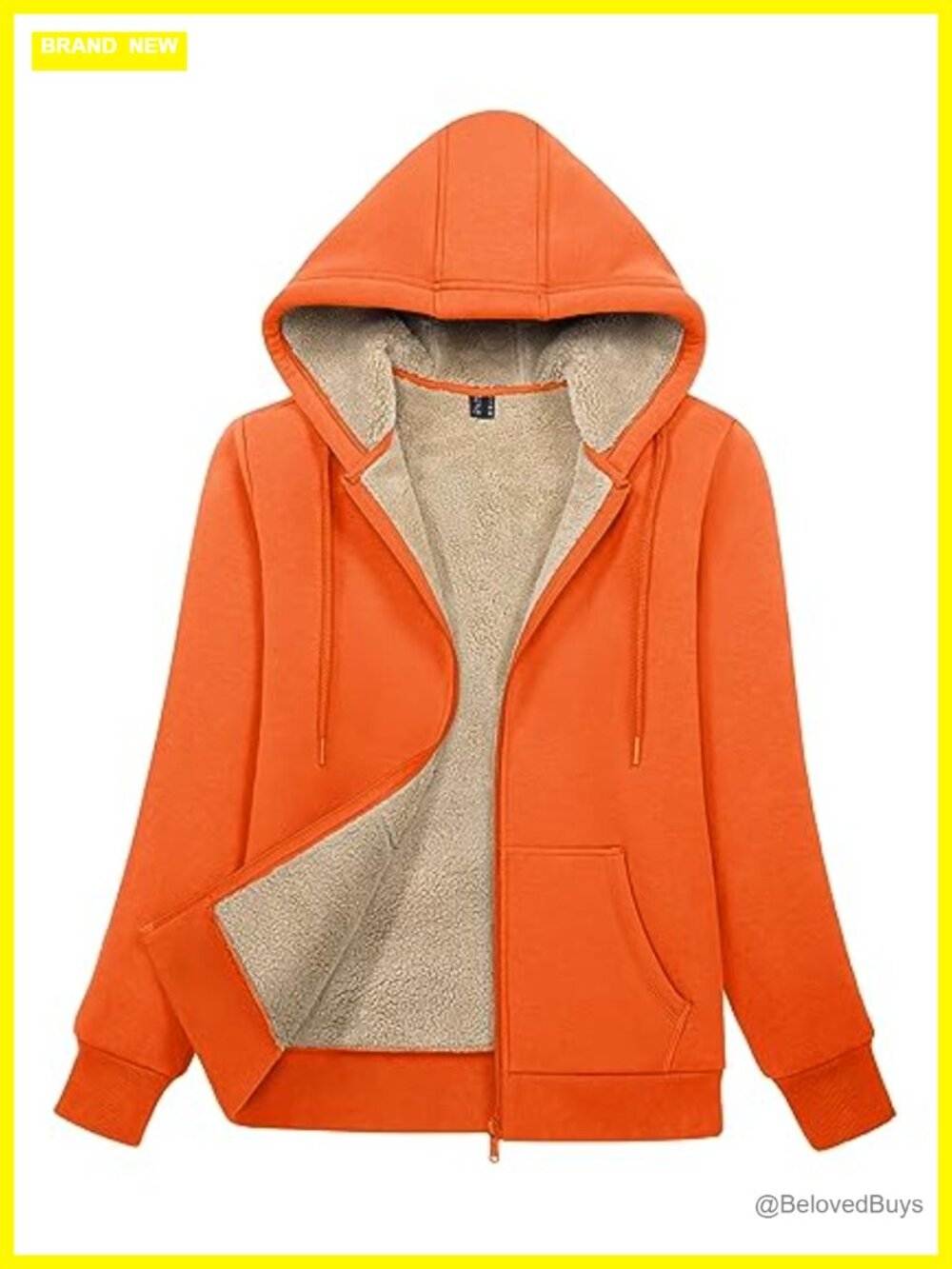 Sherpa Lined Zip Up Hoodie Women Warm Winter Jacket Pockets